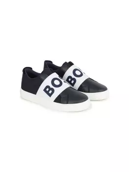 BOSS Kidswear кеды с логотипом, синий