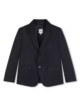 BOSS Kidswear notched-lapels single-breasted suit, синий