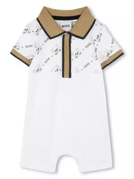 BOSS Kidswear ромпер с логотипом, белый