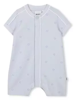 BOSS Kidswear ромпер с монограммой, синий