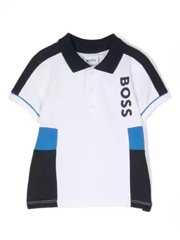 BOSS Kidswear рубашка поло с логотипом, белый