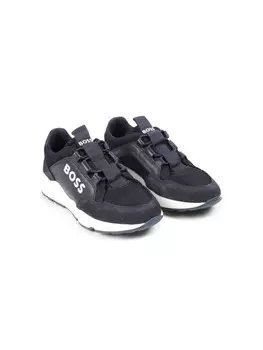 BOSS Kidswear слипоны с логотипом, синий