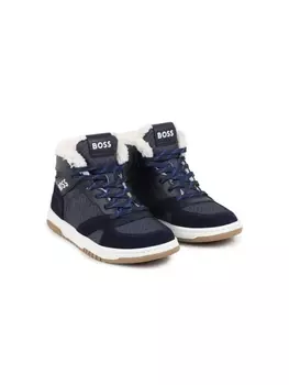 BOSS Kidswear высокие кеды с логотипом, синий