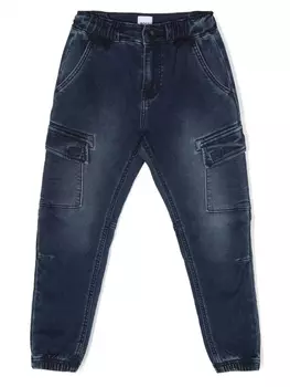 BOSS Kidswear зауженные брюки карго, синий