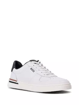 BOSS кроссовки Cupsole с логотипом и принтом, белый