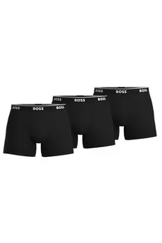 Boss Мужские трусы-боксеры BOSS, 3 пары - B-Boxer Briefs 3P Power, хлопок стрейч, логотип B-BoxerBr 3P Power 12941 Boss, черный