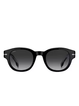 BOSS oval-frame солнцезащитные очки, черный