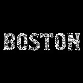 Boston Neighborhoods — мужская толстовка с круглым вырезом Word Art LA Pop Art