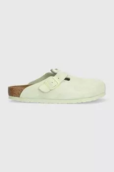 Бостонские замшевые тапочки Birkenstock, зеленый