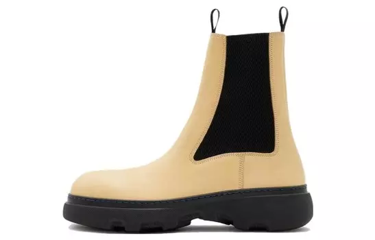 Ботильоны кожаные Burberry Creeper, кремовый