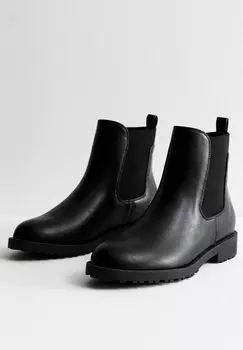 Ботильоны LEATHER-LOOK CHELSEA New Look, черный