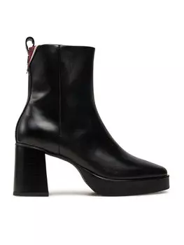 Ботильоны на блочном каблуке Tommy Hilfiger Premium Leather High Heel Bootie FW0FW08100, черный