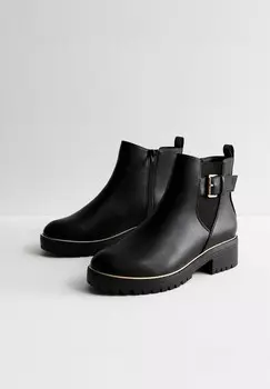 Ботильоны на платформе BUCKLED New Look, черный