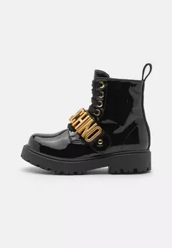 Ботильоны на шнуровке UNISEX MOSCHINO, черный