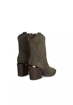 Ботильоны на высоком каблуке Alma en Pena, цвет Mottled Dark Green