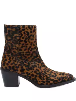 Ботильоны с леопардовым принтом Stuart Weitzman, коричневый