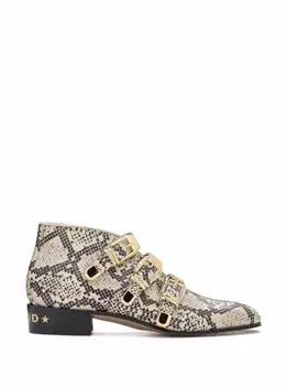 Ботильоны со змеиным принтом Gucci