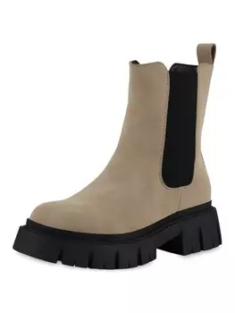 Ботильоны VAN HILL Plateau Boots Elizabeth, цвет khaki velours