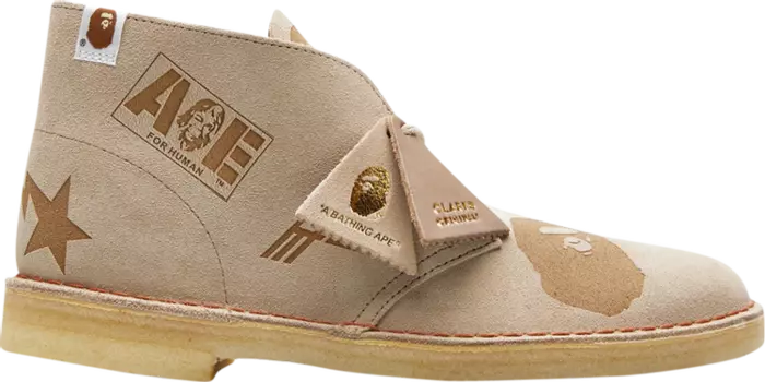 Ботинки A Bathing Ape x Desert Boot Grey Embossed, серый