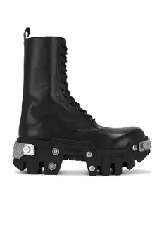 Ботинки Balenciaga Bulldozer Lace Up, цвет Black, Silver