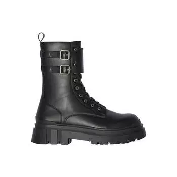 Ботинки Bershka Party Collection Mens Lace-Up With Buckles, черный