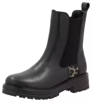 Ботинки челси Remonte, каблук, ботинки, ботильоны с леопардовой отделкой, черный