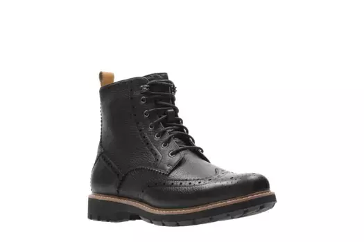 Ботинки Clarks на шнуровке "Batcombe Lord", броги, броги, деловые ботинки с перфорацией Lyra, черный