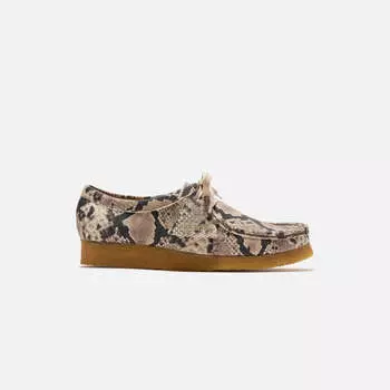 Ботинки Clarks Wallabee Snake Leather, серый