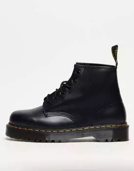 Ботинки Dr Martens 101 Bex с 6 люверсами из черной гладкой кожи