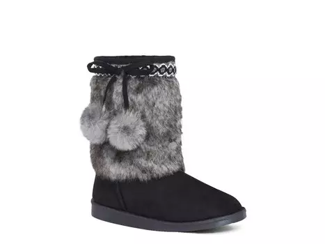 Ботинки Fabkids Fur Pom Fuzzy, черный