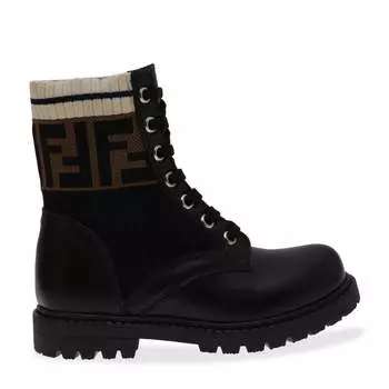 Ботинки FENDI Knit boots, черный