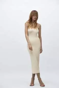 Ботинки из неопрена ZARA, бежевый