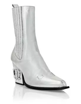 Ботинки Mid Flat Gothic Plein PHILIPP PLEIN, серебряный