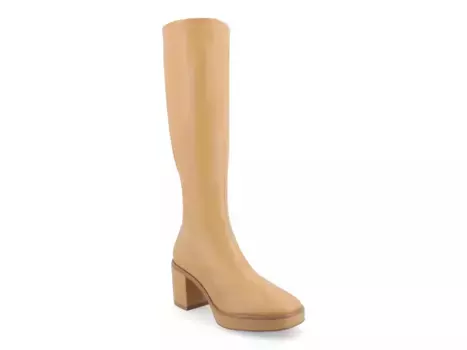 Ботинки на широкой платформе до голени Journee Collection Alondra, коричневые