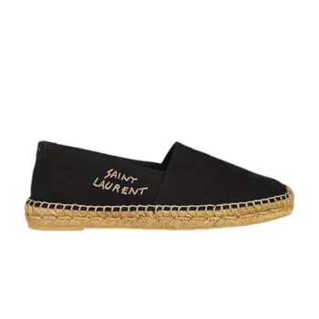 Ботинки Saint Laurent Embroidered Espadrille, черный