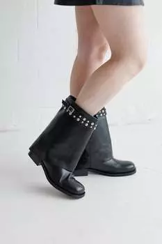 Ботинки Scorpio Studded Foldover из черной кожи Free People