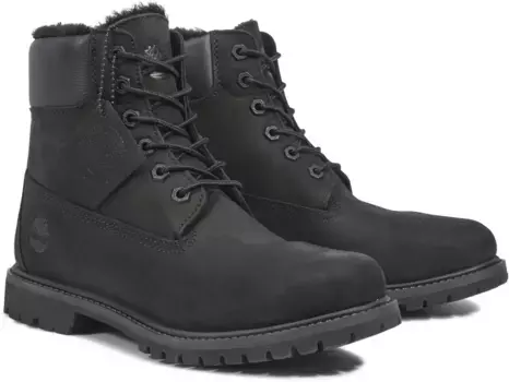 Ботинки Timberland на шнуровке "6in Premium Shearling", водонепроницаемые и согревающие, черный