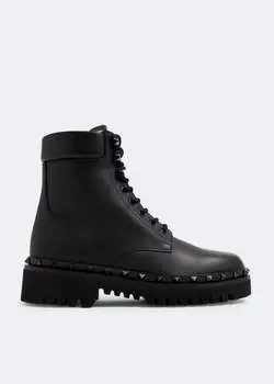 Ботинки Valentino Garavani Rockstud Combat, черный