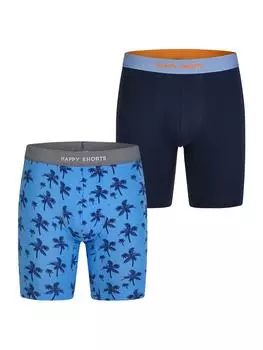 Боксерские трусы Happy Shorts, цвет palm print - navy
