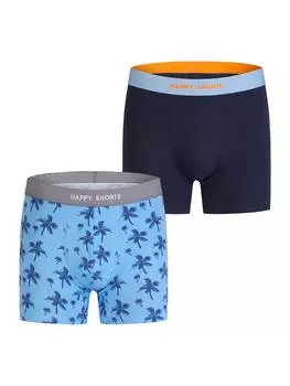 Боксерские трусы Happy Shorts, цвет palm print - navy