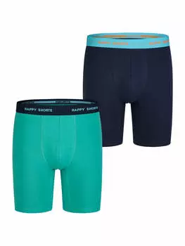 Боксерские трусы Happy Shorts, цвет solid navy - green