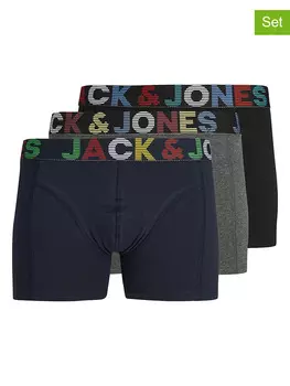Боксерские трусы Jack & Jones, цвет dunkelblau/hellgrau/schwarz