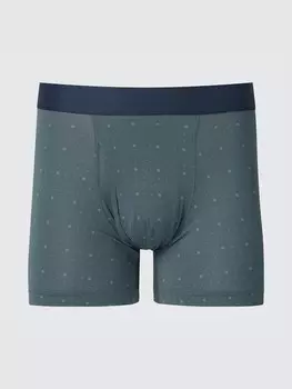 Боксерские трусы с принтом airism Uniqlo, зеленый
