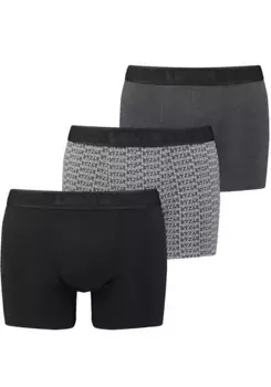 Боксеры Levi's (3 шт. в упаковке) с широким поясом с логотипом, цвет Black Grey Combo