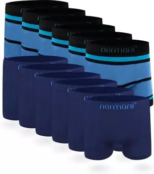 Боксеры normani 12 Stck Mikrofaser-Boxershorts fr Herren, цвет Blau / Blau/Hellblau