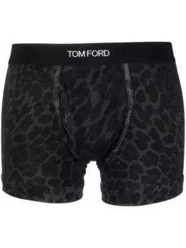 Боксеры с леопардовым принтом и логотипом TOM FORD, черный