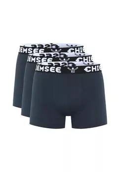 Боксеры в упаковке по три штуки с лейблом CHIEMSEE, цвет Dark Blue/Dark Blue