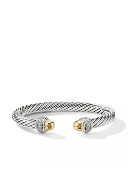 Браслет Cable Classics из желтого золота и серебра с бриллиантами David Yurman, серебряный