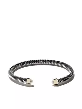 Браслет Cable Classics из желтого золота с жемчугом David Yurman, серебряный