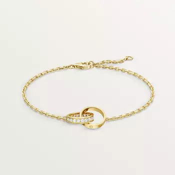 Браслет Cartier Bracelet LOVE, sur chane, semi-pav, желтое золото